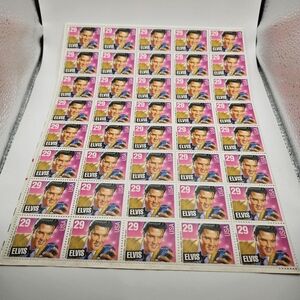 Elvis 1992 Pink Collectible Stamp Sheet - Iconic Portrait